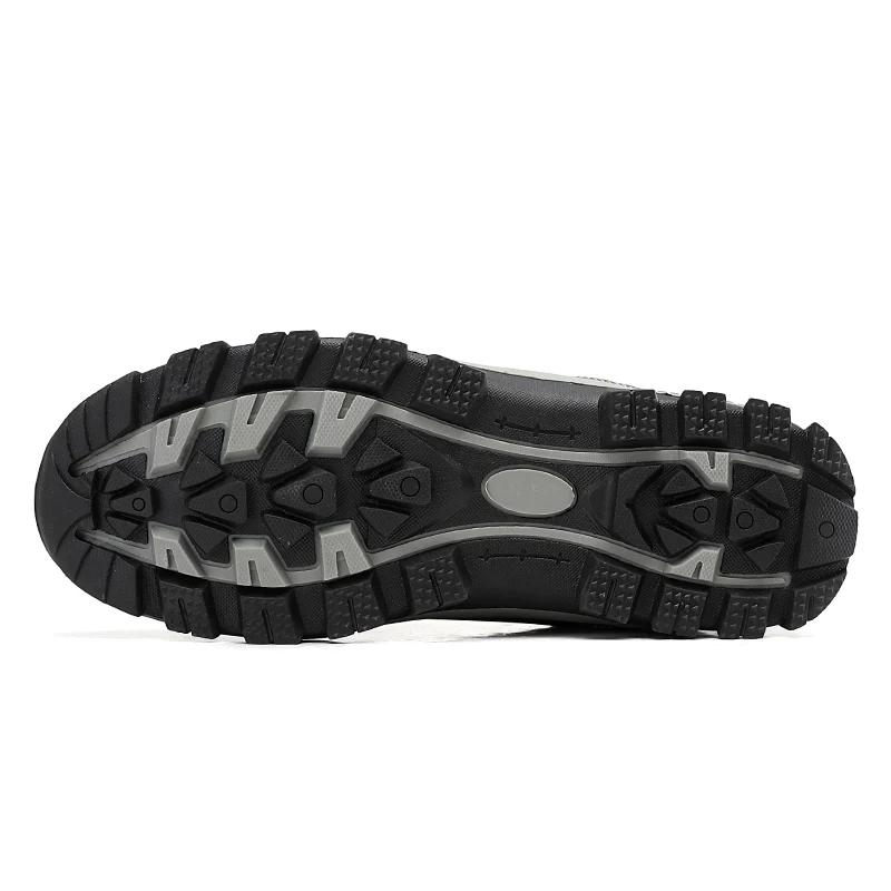 Men's Warm Shoes Outdoor Leather Climbing Shoes Plush Winter Man Casual Sneakers Waterproof Trend  New Tennis Sport Up Masculino