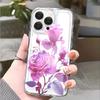 Purple Pink Roses Lucency Phone Case for IPhone 14 15 16 13 12 11 17 Pro Max 12 13 Mini Soft Cover