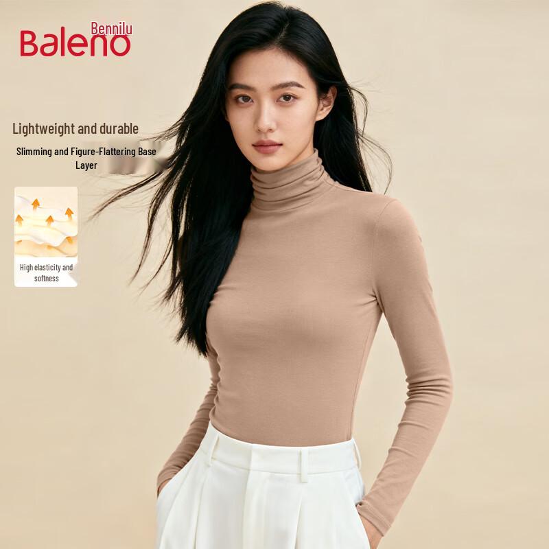 Baleno Women's Long Sleeve Mock Neck Knit Base Layer Top