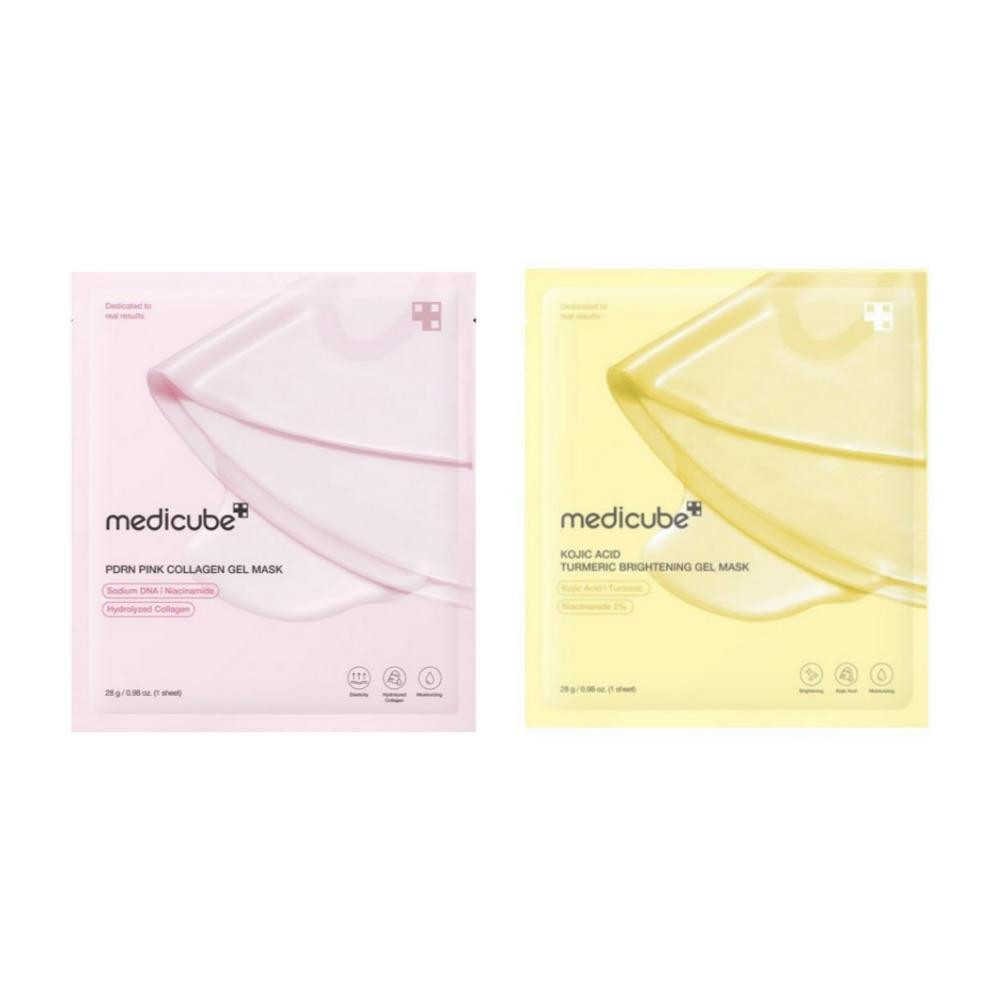 Medicube Gel Mask 2 Types / PDRN Pink Collagen Mask, Kojic Acid Turmeric Brightening Mask