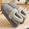 Chinelo de Algodão de Inverno para Mulheres Pelúcia Quente Solado Grosso Slides Respirável Macio Antiderrapante Chinelos Internos Externos Chinelos Casuais Masculinos