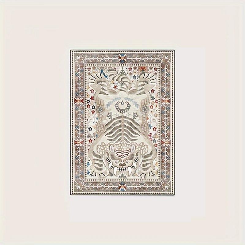 Bottom Washable Tibetan Tiger Carpet Tibetan Tiger Persian Ethnic Style Kitchen Living Room Bedroom Mat Washable Area