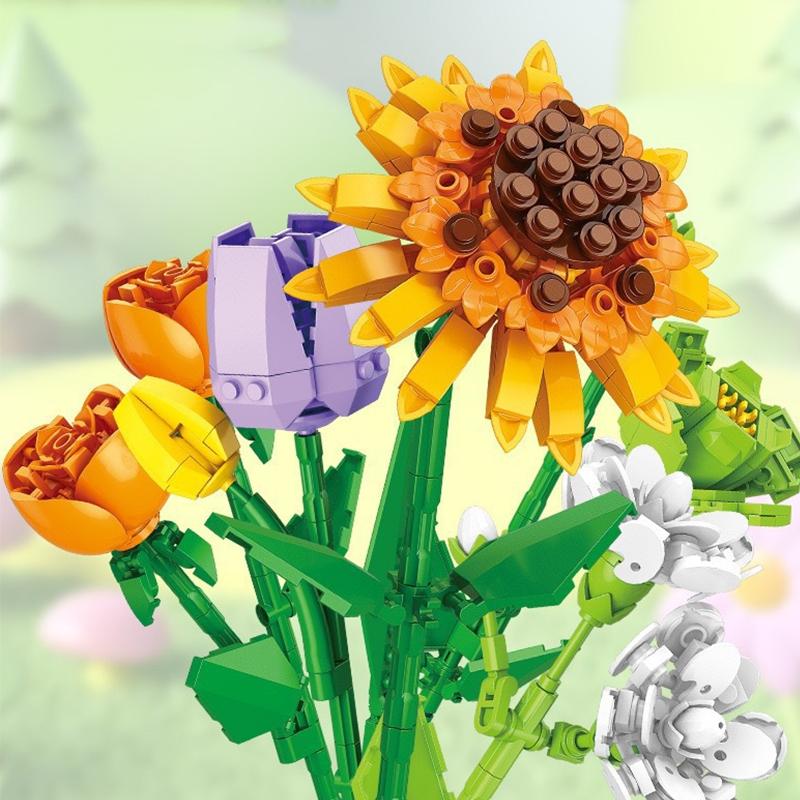 Flower Bouquet Building Blocks Christmas Advent Calendar 24 Days Sunflower Christmas Countdown Calendars With 24 Types Flowers