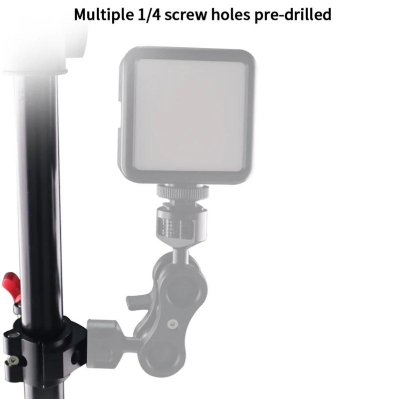 Adjustable Aluminum Alloy Studio Clamp Powerful Clip for Camera Accessories LED Lights Mounting On 25-50mm Rod Pipe
