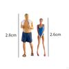 1/64 Scale Diorama Figures 2pcs Swimsuit Girl Old Man Hand Painted Miniature Scene for Railway Sets