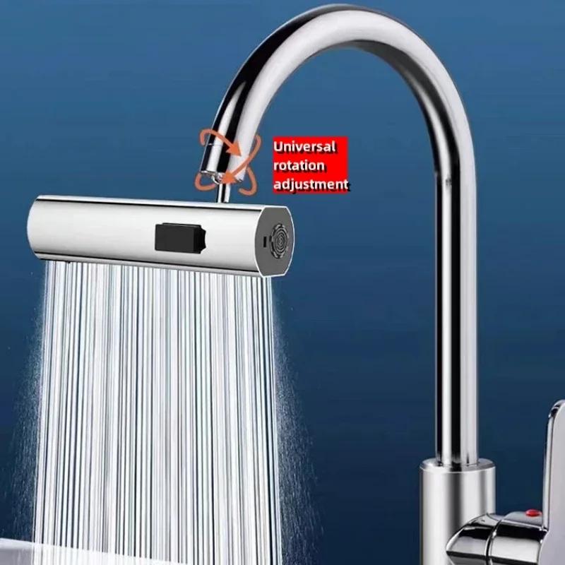 Küchenarmatur Wasserfallauslauf Spritzwassergeschützt Universal Drehbarer Belüfter Multifunktionale Wasserdüse Verlängerungsarmatur Zubehör