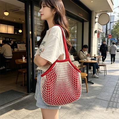 Spring and Summer New Fashion Net Bag Environmental Protection Large-capacity Portable Shopping Bag Fresh and Versatile Girl Shoulder Bag