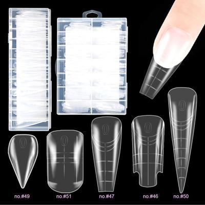 70/140/150Pcs Eagle'S Talon False Nail Tips Short Curved Stiletto Clear Soft Fake Nails Extension For Diy Nail Salon Manicure