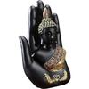 Resin Palm Buddha Statue Hand-Sized Meditating Buddha Sculpture for Home Garden Living Room Decor Peace Harmony