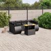 VidaXL Garden Lounge Set with Cushions 7 Pcs, Patio Sofas, Patio Furniture Set, Outdoor Furniture, Black 3272091