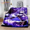 Genshin Impact Cartone Animato Gioco Coperta Morbida di Peluche, Coperta di Flanella Coperta da Lancio per Soggiorno Camera da Letto Letto Divano Copertura da Picnic Bambini