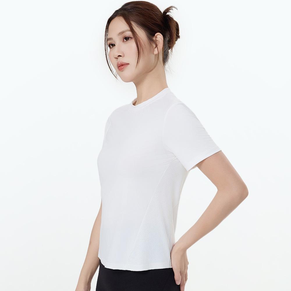 Women's Summer Mesh Patchwork Yoga Sport Top - Slim, Quick-Dry, Breathable, Short Sleeve Fitness T-Shirt