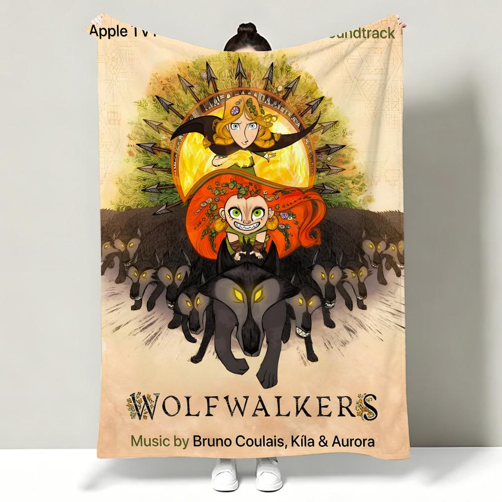 Movie WWolfwalkers Throw Soft Warm Flannel Throw Blanket Multiuse for Sofa Bed Office Nap