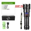 High Powerful Flashlight Super Bright XHP70 Flashlight Zoomable Torch Outdoor Camping Lantern