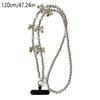 Delicate Love Heart Bowknot Crossbody Phone Chain Hanging Decoration Pearl Phone Lanyard Messenger Bag Chain