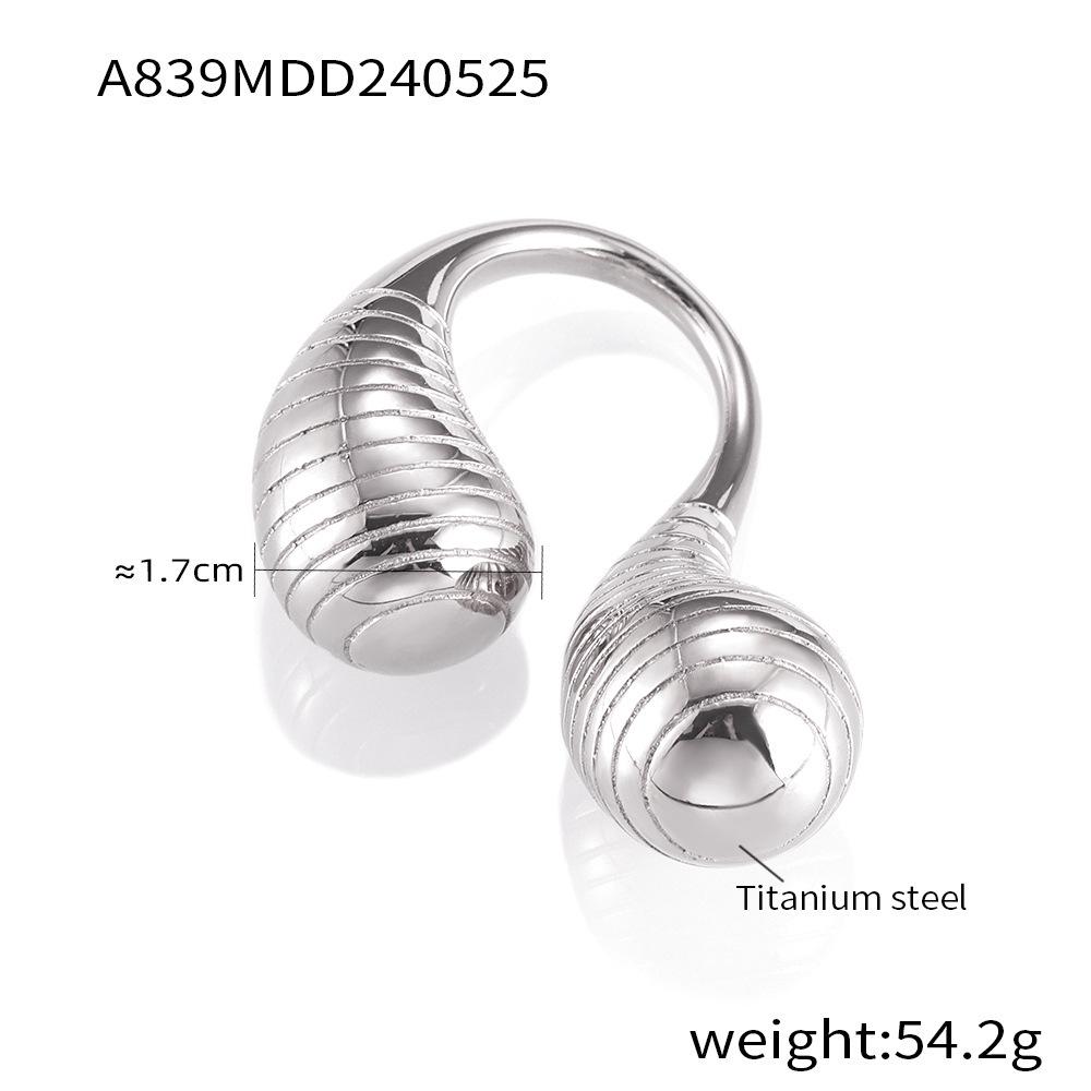 

Французские ретро полосатые кольца для пар в форме капли воды: Легкая роскошь, Сохранение цвета, Открытый дизайн Size 7