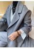 Double-Sided Cashmere Wool Coat: Women's Korean-Style Loose Hepburn Jacket with Suit Collar in Green.