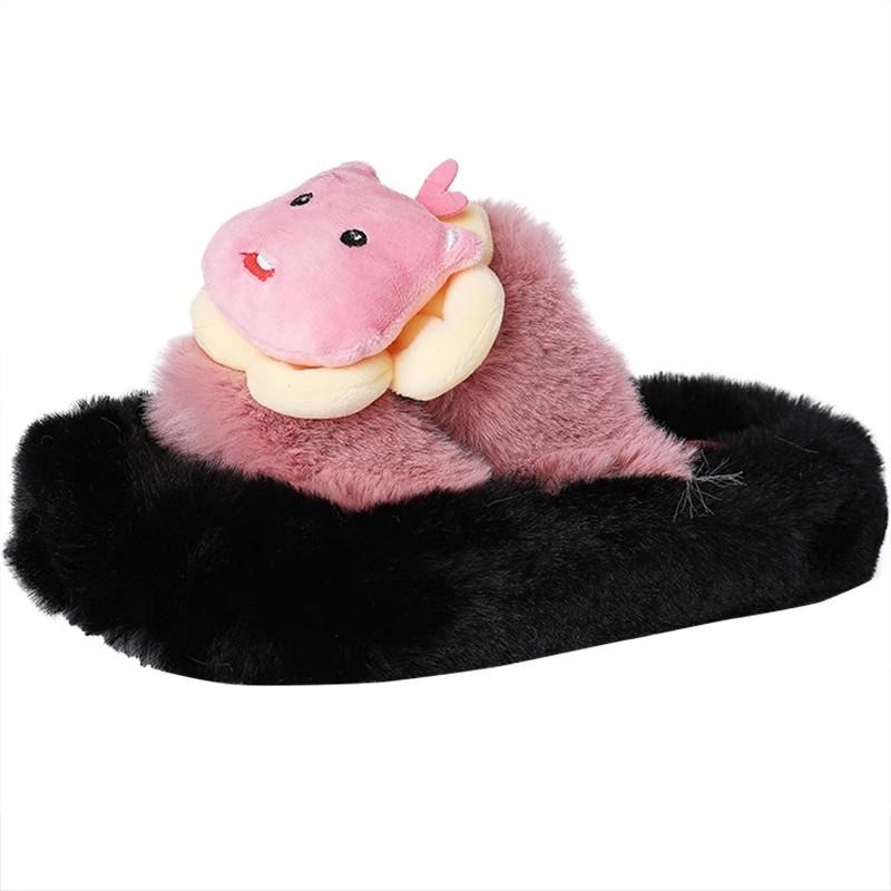 Fashion Internet celebrity Mao Mao drag women 2025 new autumn and winter wear casual versatile super fire non-slip one-word drag cotton shoes