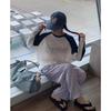 Spring Korean Color Block T-Shirt & Casual Pants Set