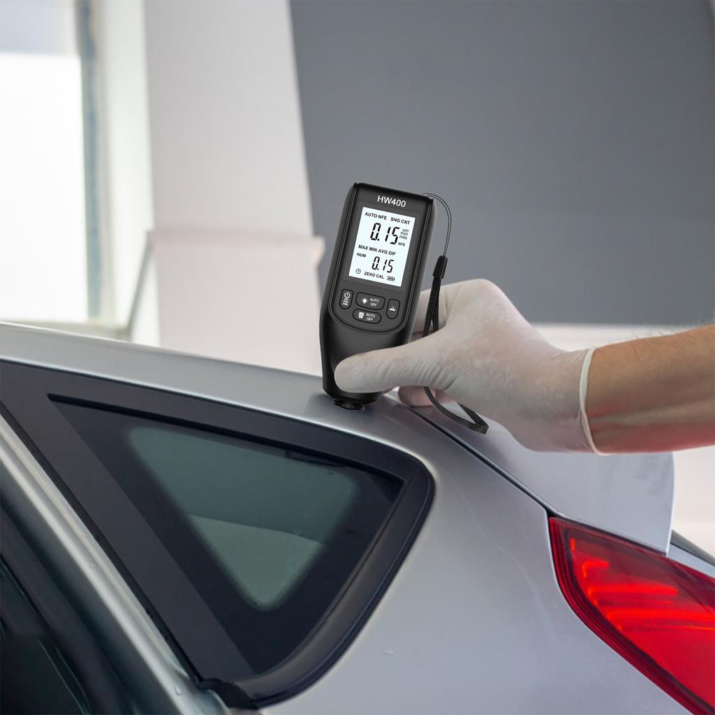 HW-400 Car Coating Depth Gauge 0-2000UM Paint Mil Thickness Tester Car Coating Thickness Meter for FE/NFE