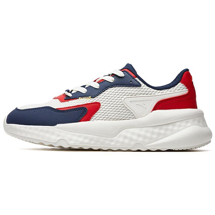 Anta Mesh Cushioning Slip Resistant Abrasion Resistant Breathable Low top Running Shoes Men's White Blue Red Casual 112028841-3