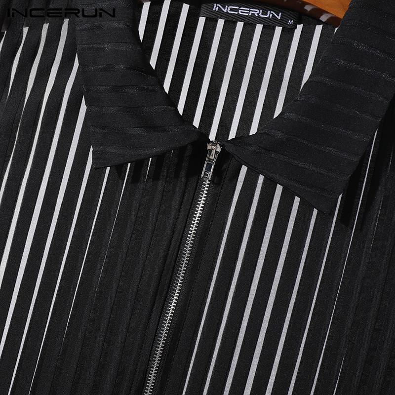 INCERUN Summer Men Sleeveless Zipper Up Vest Mesh See Through Tank Tops