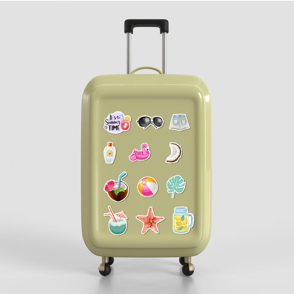 50 Summer Graffiti Stickers Water Cup Mobile Suitcase Waterproof Decorative Stickers Summer Vacation Stickers