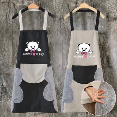 Handtuch Schürze Wasserdicht Fleckenabweisend Zuhause Küche Kochen Taille Koreanisch Kreativ Niedlich Bär Hängend Nacken Handtuch Schürze Übersleeve
