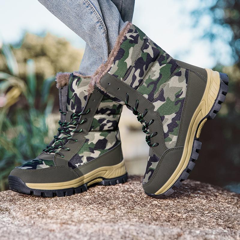 Zimowe buty Grube pluszowe Wodoodporne Antypoślizgowe Buty Moda Damskie Zimowe Buty Ciepłe Futro Botas mujer Damskie Śniegowce Platforma
