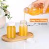 10Pcs Mini Plastic Bottles with Labels, 150ml Reusable Empty Bottles with Lids, Small Ginger Bottles, Refillable Juice Bottles