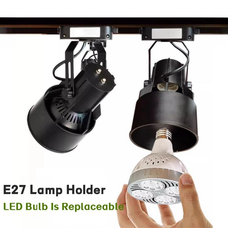 

PAR30 LED E27 Кронштейн для крепления трекового светильника на 2 провода Держатель потолочных ламп для магазина одежды Гостиная Сменный точечный светильник Розетка
