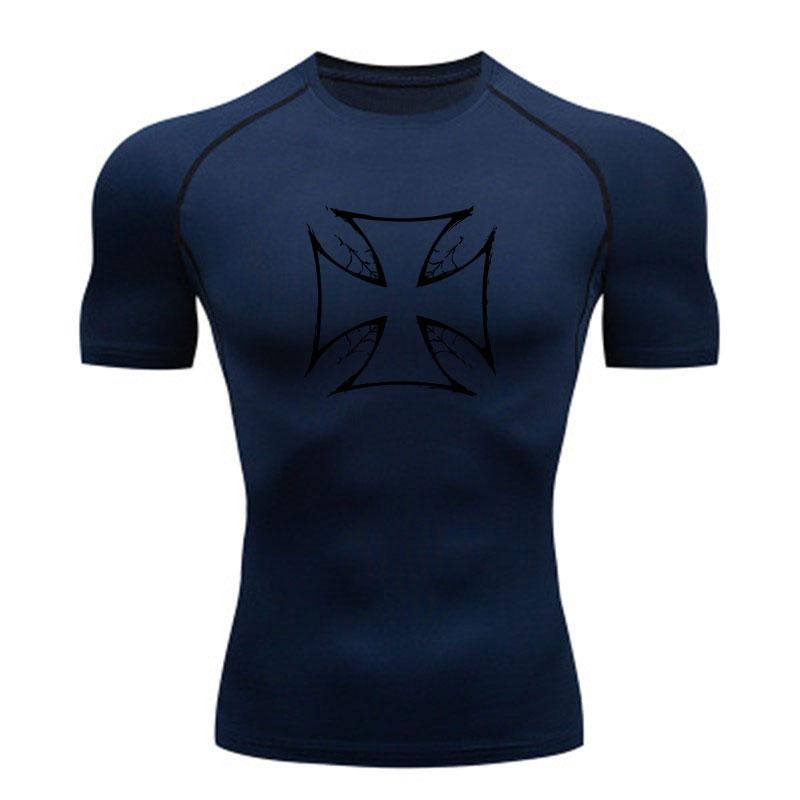 Men's Quick Dry Compression Workout T-Shirt, Cracked Iron Cr