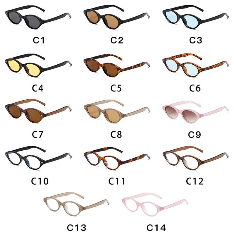 Nowe Małe Owalne Okulary Przeciwsłoneczne Damskie Retro Kolory Cukierkowe UV400 Męskie Modne Nity Okulary Przeciwsłoneczne