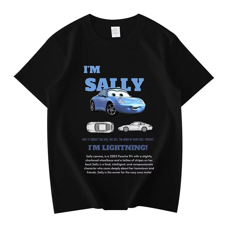 Cars Lightning McQueen Print Fashion Clothing Anime Casual TShirt Women Unisex Cotton Plus Size Loose Short Sleeve TShirt
