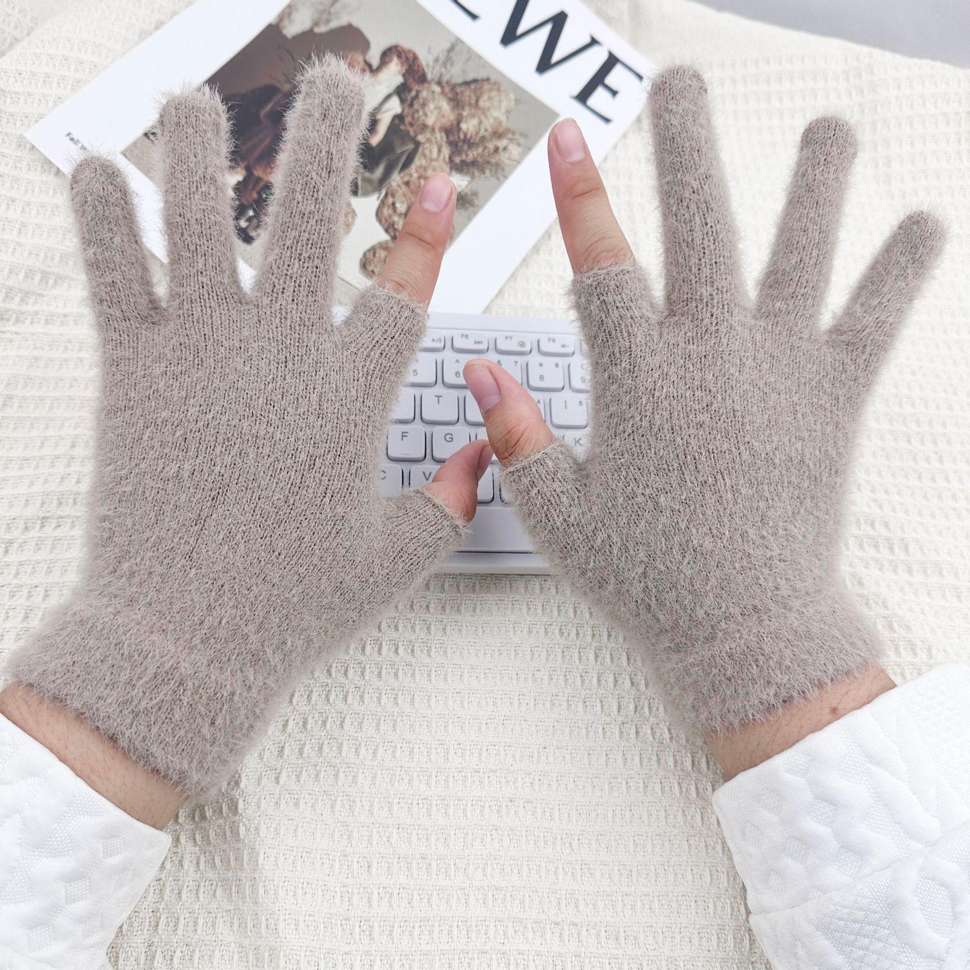 

1pairs Of Comfortable Thick Knitted Winter Gloves - Touch Screen Compatible, Soft And Breathable - Hand Washable, Unisex