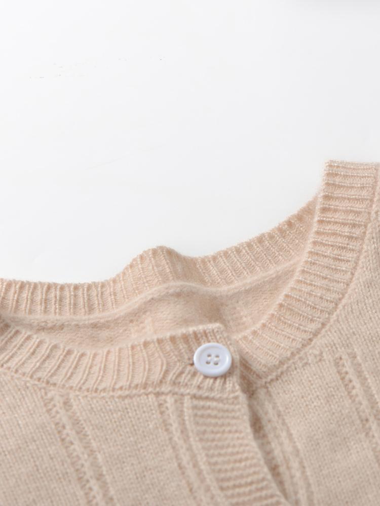 Dámský kašmírový kardigan Qinghe kašmír 30% kašmír 70% vlna podzimní a zimní kašmírový kardigan měkký a teplý