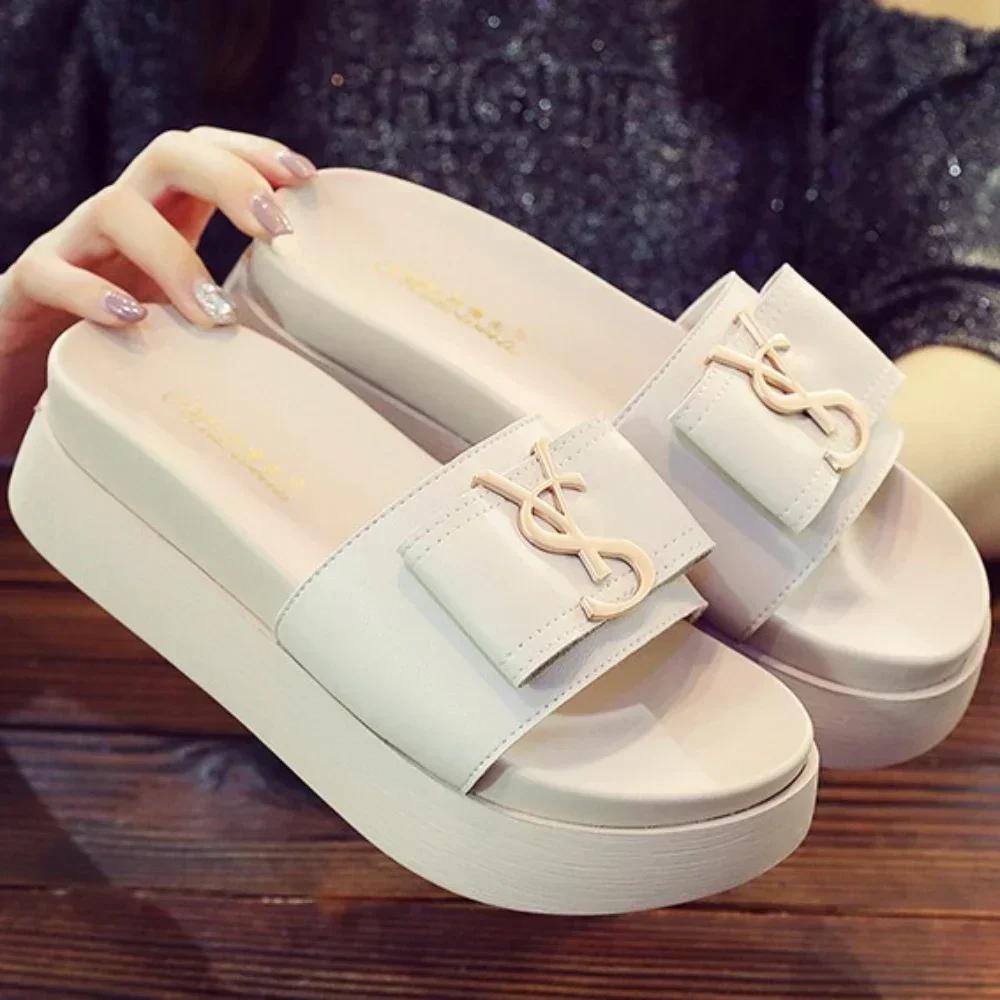 Slippers Luxury Shoes Women Platform Design Slides Letters Ladies Shoes Casual Slipper Outside Non-slip Slippers Sandals