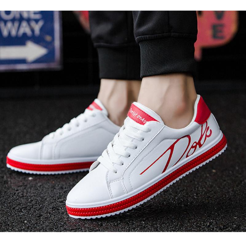 Mens Comfortable Skateboard Shoes Fashion All-match Leather Breathable Sneakers Outdoor Men Casual Sneakers Tenis Masculino