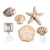 6 Stuks/Set Zomer Strand Schoenschoonmakers, Goudkleurige Schelp Zeester Charms, Oceaan Thema Decoraties voor Klompen Vrouwen Meisjes Schoenen