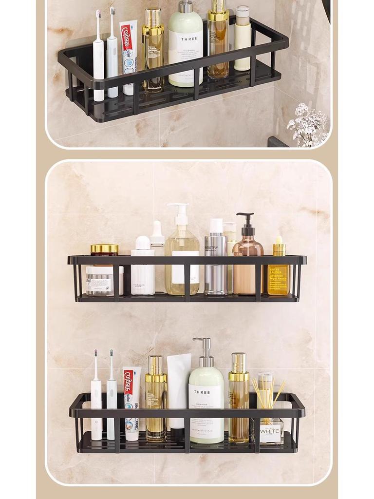 No-Drill Wall-Mounted Bathroom Storage Rack for Dormitories