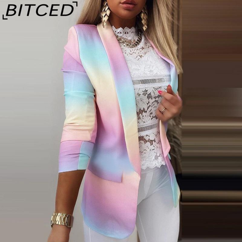 BITCED Women's Vintage Casual Lattice Print Autumn Winter Long Sleeve POLO Neck Jackets & Coats