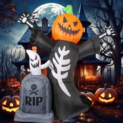 Inflatable Toy Pumpkin Tomb Ghost Halloween Inflatable Model Luminous Inflatable Model Halloween Atmosphere Decoration Model