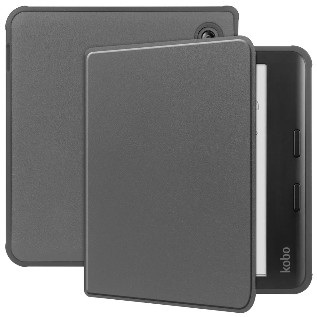 For Kobo Libra Colour Case PU Leather+TPU E-Reader Cover Support Auto Wake/Sleep