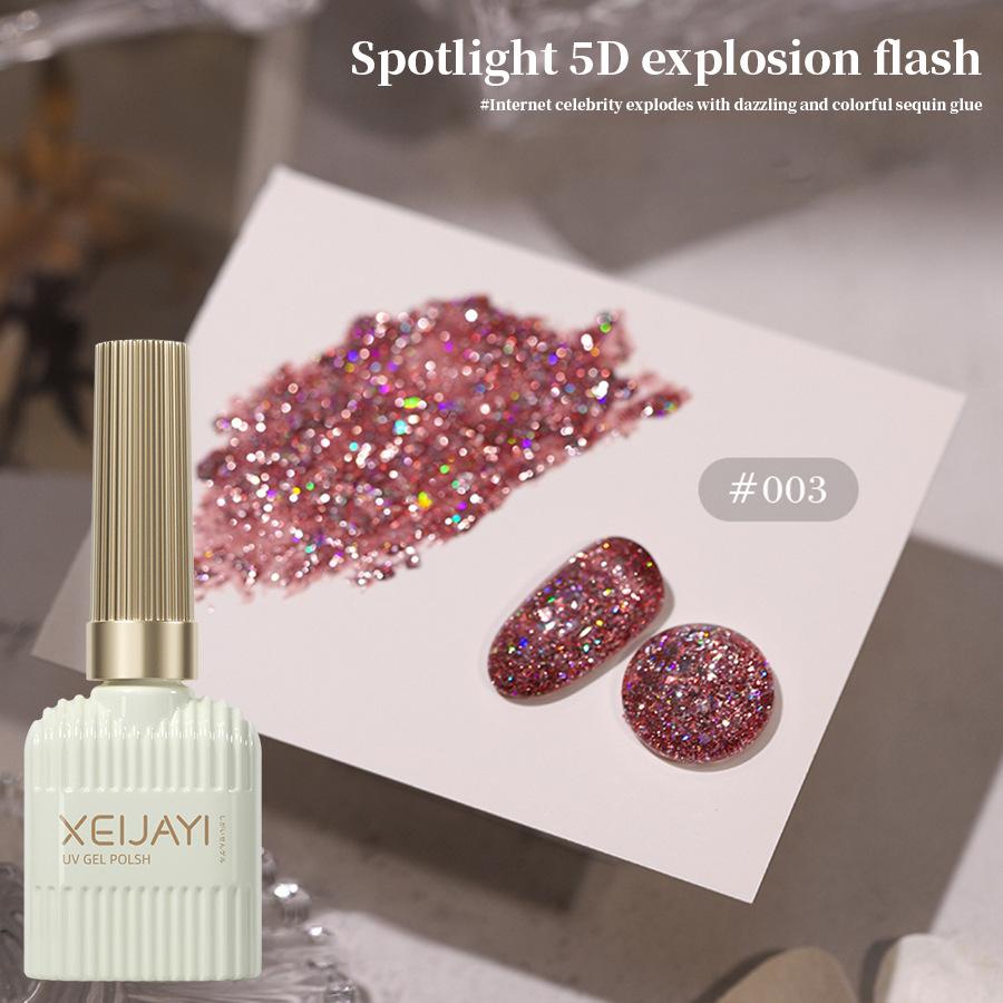 5D Diamond Glitter Gel Polish - Ultra Sparkling Chunky Glitter & Crushed Gem Nail Art Gel for Salon & DIY Home Manicure
