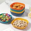 12pcs Plastic Serving Trays Set, Dishwasher Safe Stackable Snack Plates for Party, Fruits Cakes Kitchen Outdoor Events