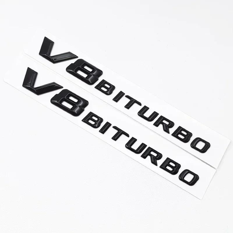 C200 E200 Pro Mercedes Benz 3D Černé Logo Písmena C63S Znak V8 BITURBO Samolepka Hvězda na Zadní Část Auta Znak AMG Pro Mercedes Benz