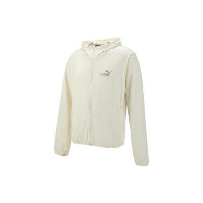 Puma Bluza z kapturem zapinana na zamek z nadrukiem logo Unisex kurtki Czysta biel 671926-65