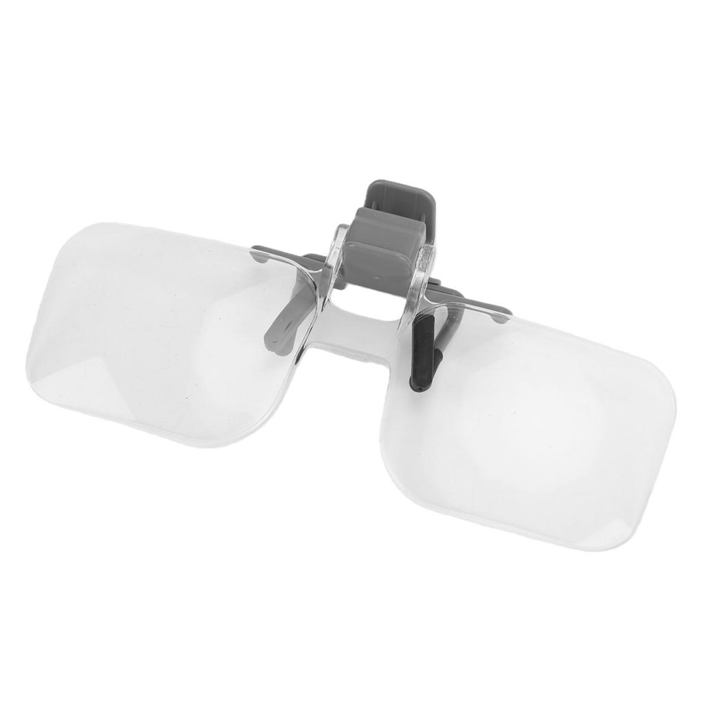 Clip On Magnifying Glass 2X Hands Free Glasses Style Magnifier for Reading Close Up Work Observation