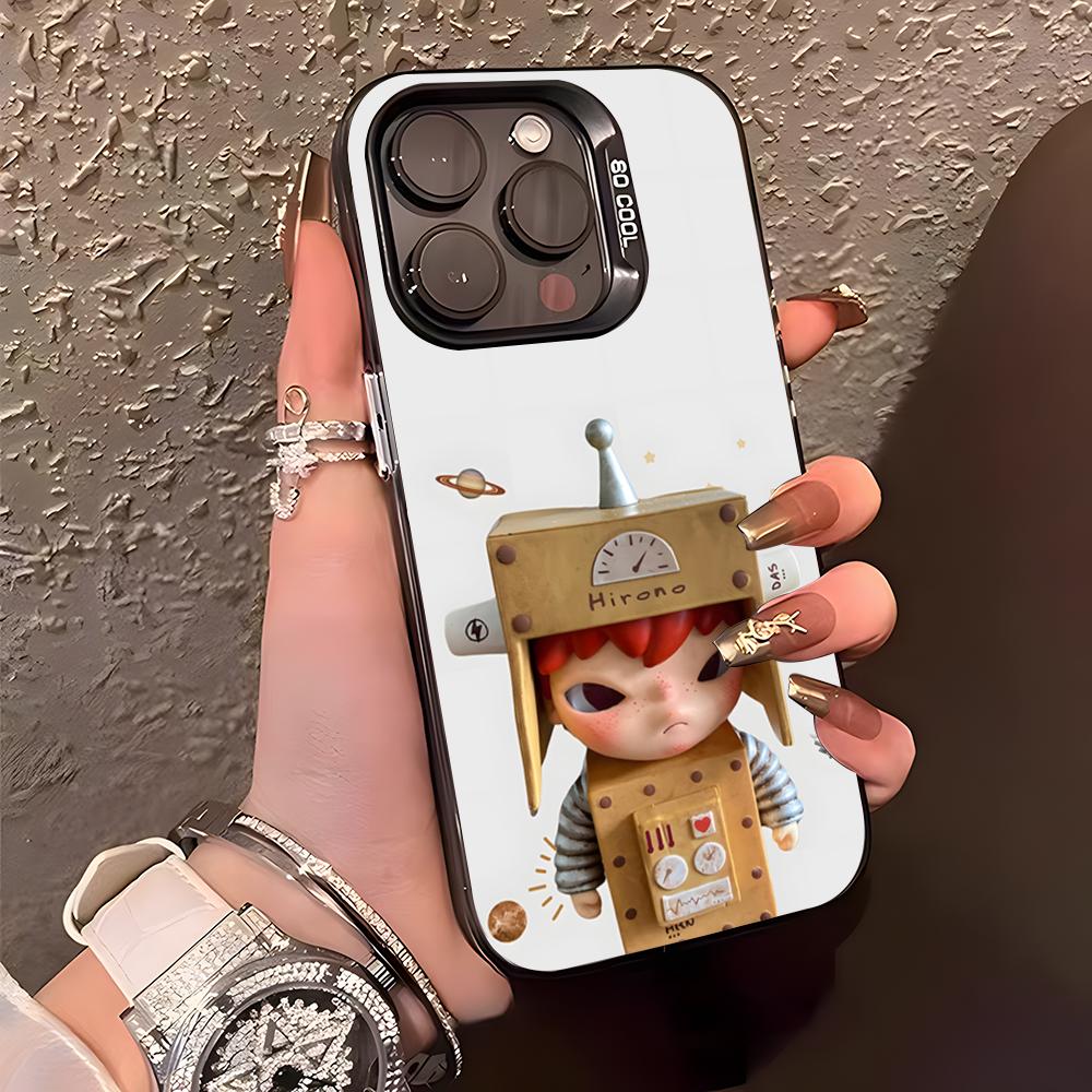 

Cute H-HIRONOS Boy Phone Case For IPhone17 Air 16 15 14 Plus 13 12 11 Pro XS Max Silver Black Bumper Case iPhone 12