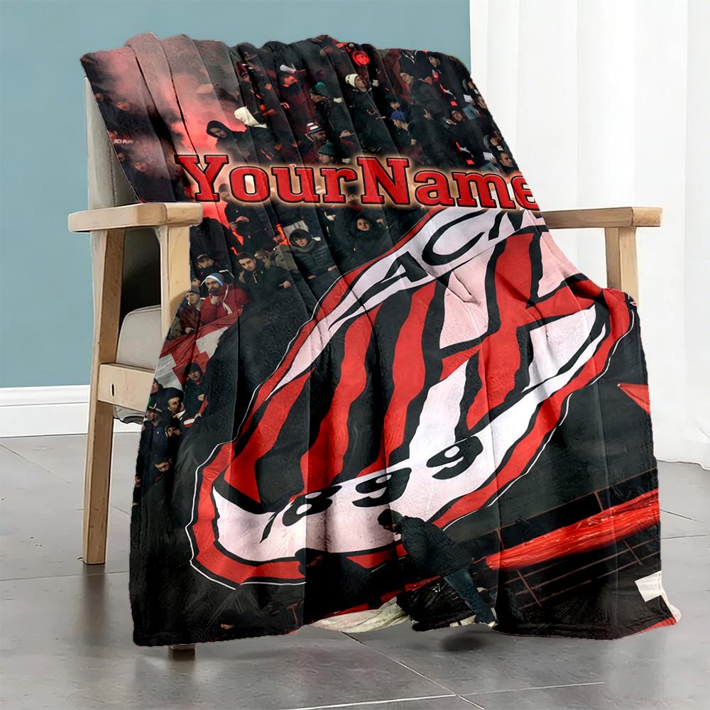 Ac Milan Customize Your Name Blanket Gift Customizable Blanket Warmthful Decor Throw For Picnics Bed Home Decor Office Chair for All Occasions